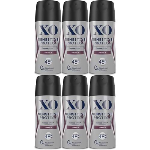 XO Deodorant 150ML Men-Erkek Sensitive & Protect (6 Lı Set)