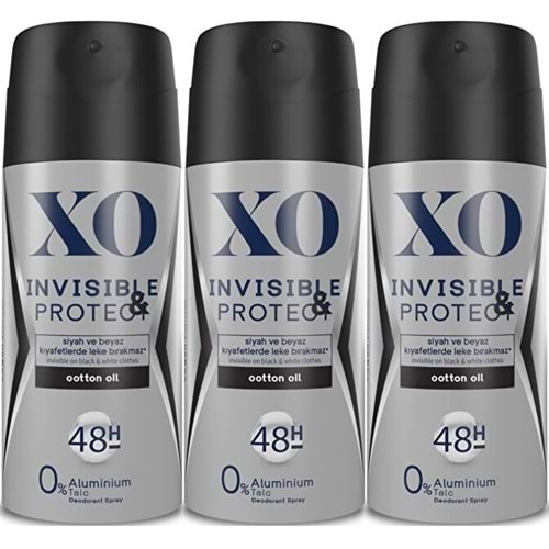 XO Deodorant 150ML Men-Erkek Invisible & Protect (3 Lü Set)