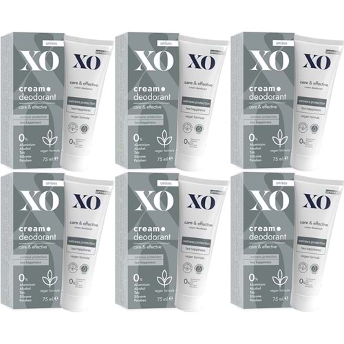 XO Krem Deodorant 75ML Unisex Care & Effective Parfümlü (6 Lı Set)
