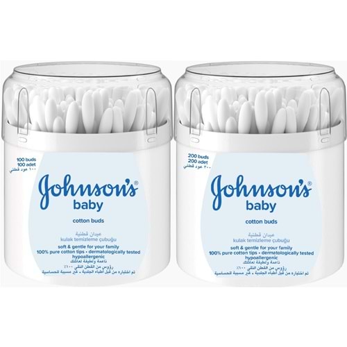 Johnsons Baby Kulak Temizleme Çubuğu 100 Adet + 200 Adet Toplam 300 Adet (Karma Set)