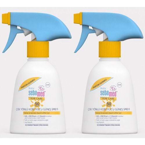 Sebamed Sun Care Bebek Güneş Losyonu Kremi Sprey 50+ 200ML PARFÜMSÜZ (Hassas Ciltler) (2 Li Set)