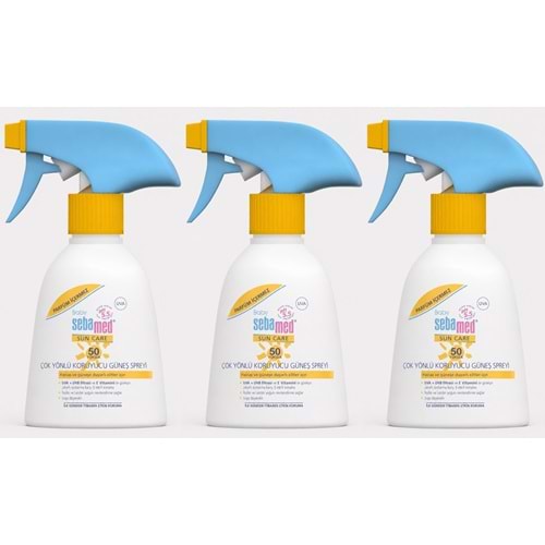 Sebamed Sun Care Bebek Güneş Losyonu Kremi Sprey 50+ 200ML PARFÜMSÜZ (Hassas Ciltler) (3 Lü Set)