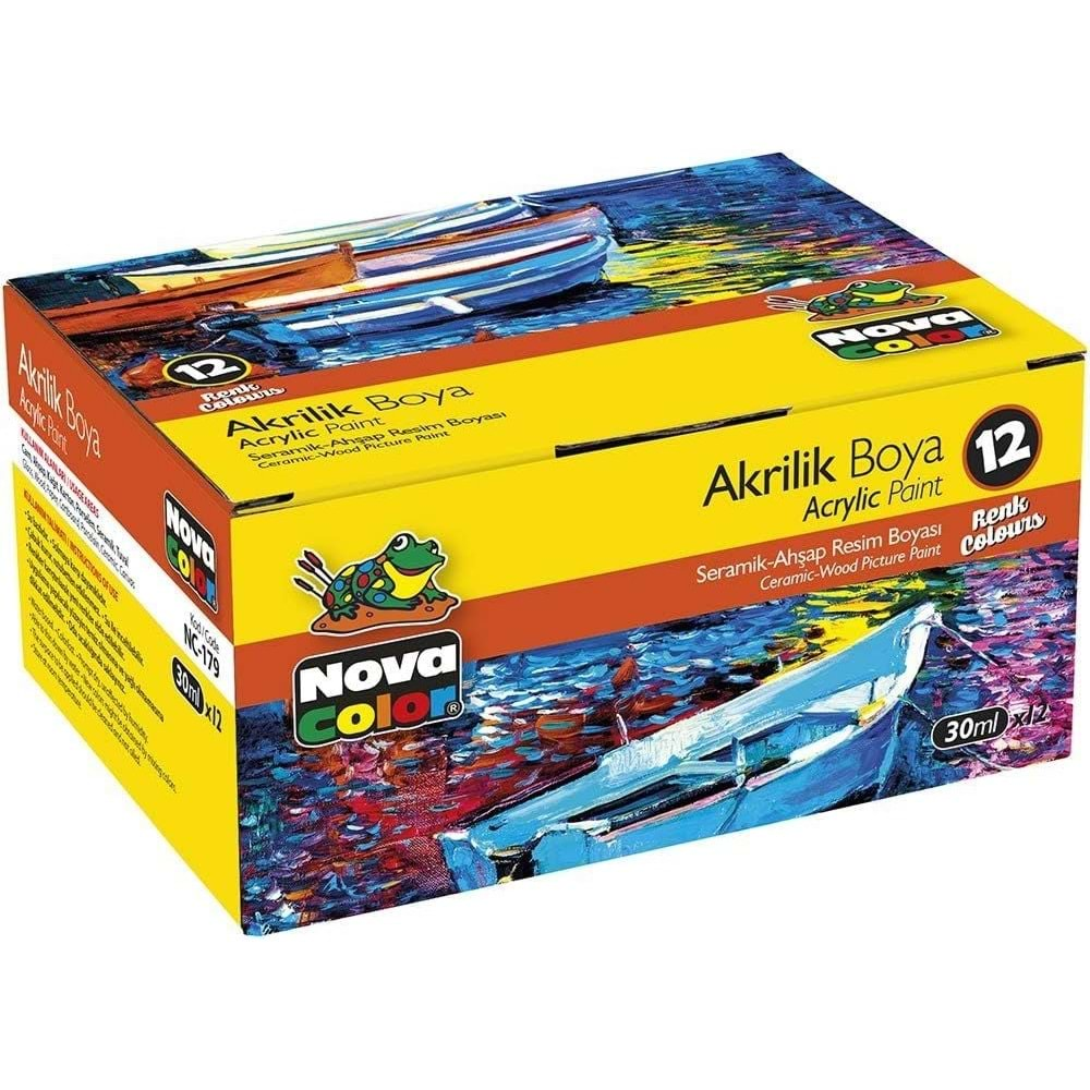 AKRİLİK BOYA 12 RENK NOVA COLOR