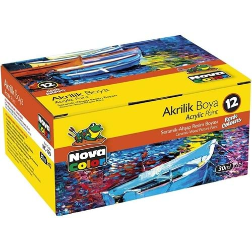 AKRİLİK BOYA 12 RENK NOVA COLOR